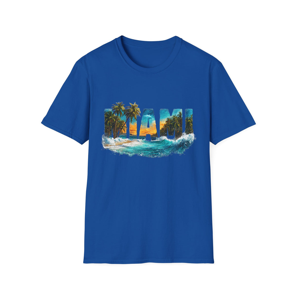 🏖️ Miami Sunset T-Shirt, Unisex, Colors ⚫🔵🔴🟡⚪