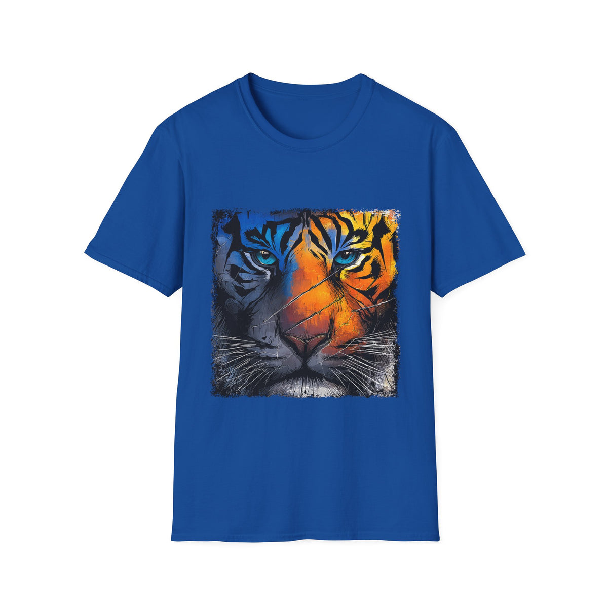 🐯 Majestic Tiger T-Shirt – Fierce Wildlife Animal Graphic Design, Unisex, Colors ⚫🔵🔴🟡⚪