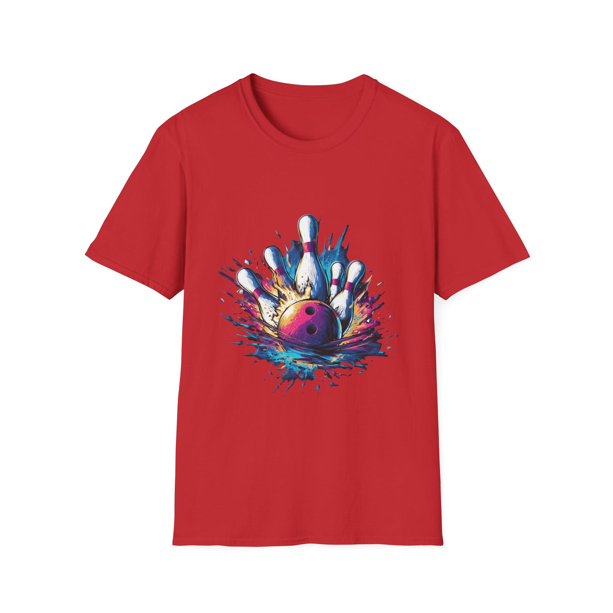 🎳 Strike in Motion Bowling Sports T-Shirt, Unisex, Colors ⚫🔵🔴🟡⚪