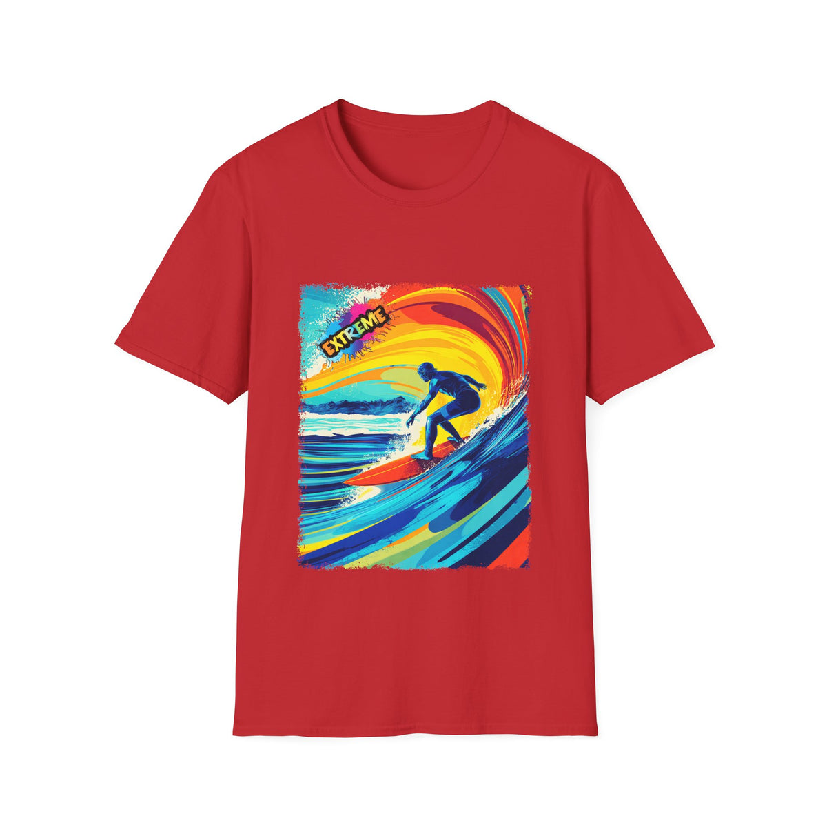 🏄  Surf Extreme Style – Ride the Wave, Sports T-Shirt, Unisex, Colors ⚫🔵🔴🟡⚪