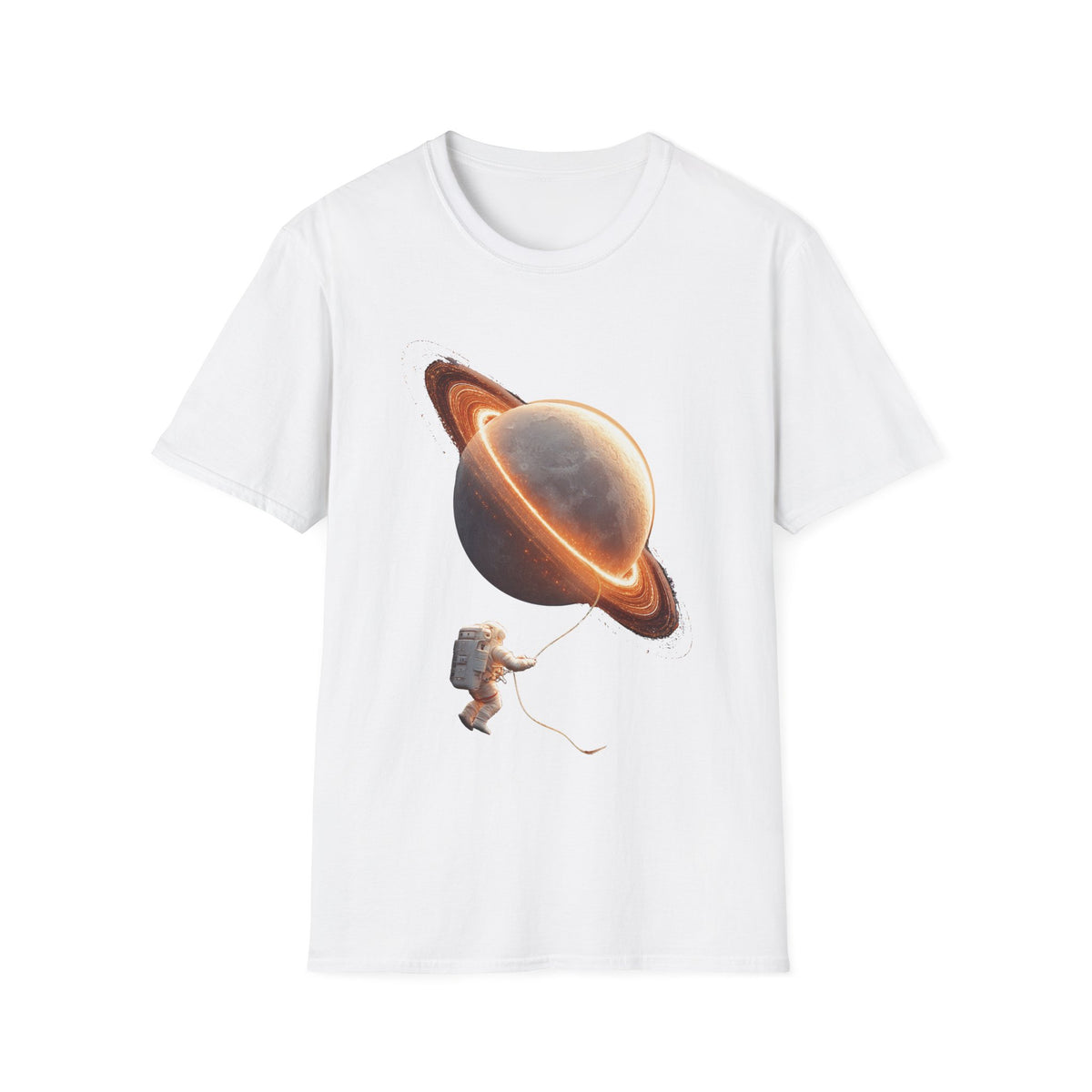 🪐 Grasping Saturn T-Shirt, Unisex, Colors ⚫🔵🔴🟠🟡⚪