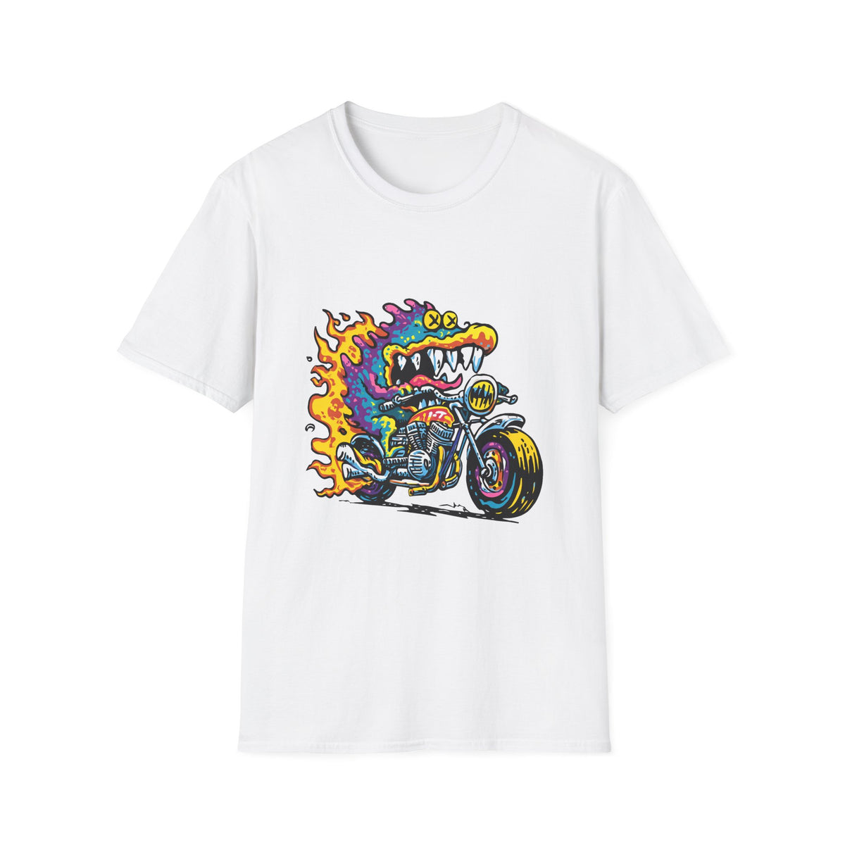 🚴 Cartoon Bike Rider T-Shirt – Fun Cycling Bike Lovers, Unisex, Colors ⚫🔵🔴🟠🟡⚪