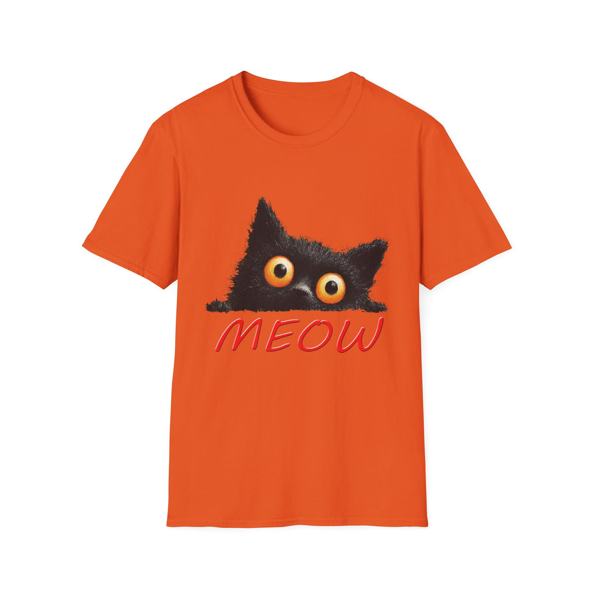 🐱 Curious Kitty T-Shirt, Unisex, Colors ⚫🔵🔴🟢🟠🟡⚪