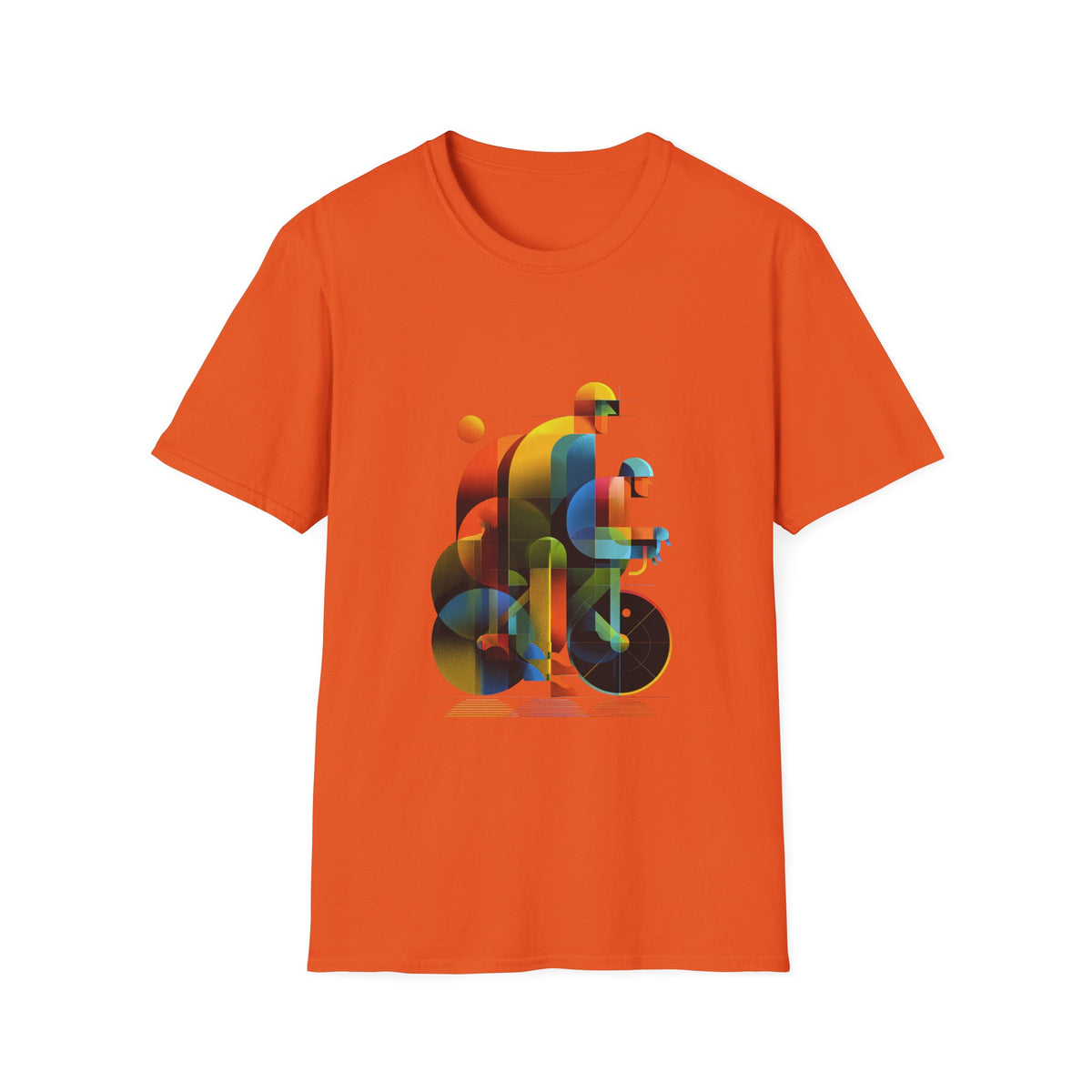 🚴 Abstract Bicycle Riders | Dynamic Cycling Art Design, Sports T-Shirt, Unisex, Colors ⚫🔵🔴🟠🟡⚪