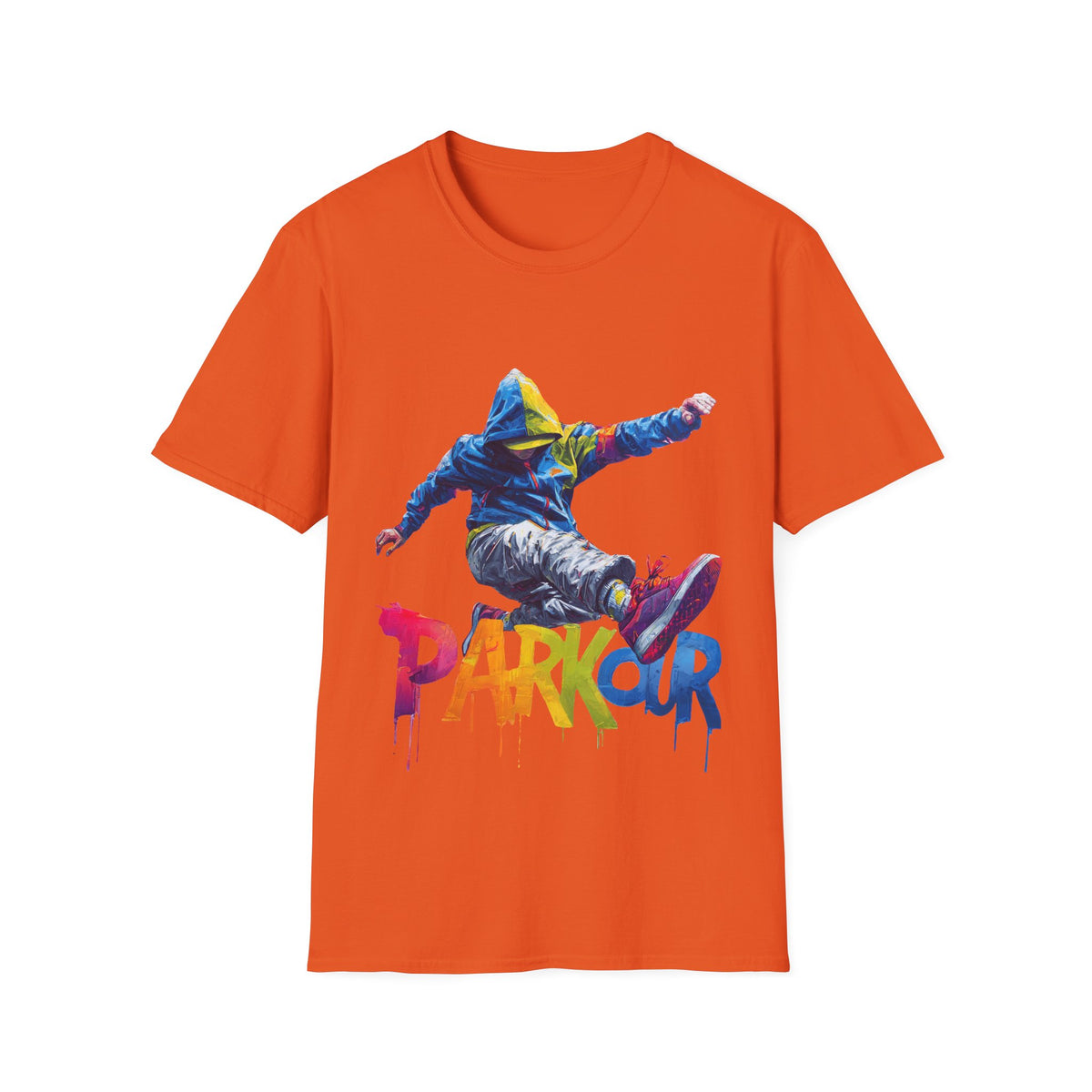🤸 Parkour Freedom – Urban Free running Streetwear Sports T-Shirt, Unisex, Colors ⚫🔵🔴🟡⚪