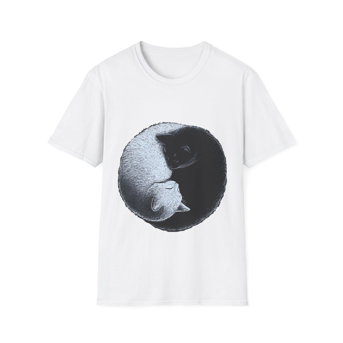☯️ Yin Yang Cat T-Shirt Cat Lover Gift, Unisex, Colors ⚫🔵🔴🟡⚪
