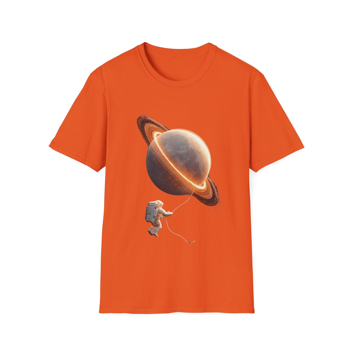 🪐 Grasping Saturn T-Shirt, Unisex, Colors ⚫🔵🔴🟠🟡⚪