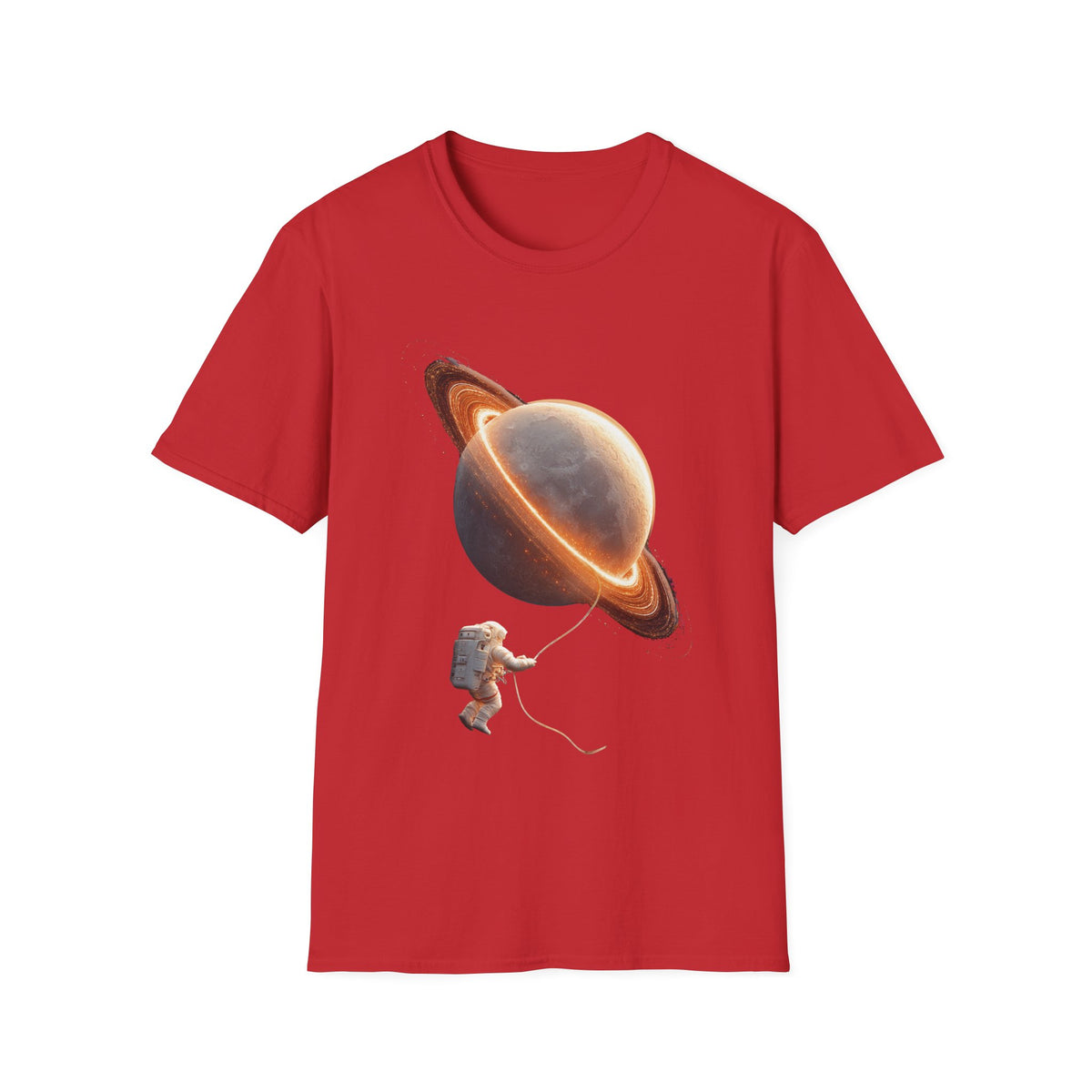 🪐 Grasping Saturn T-Shirt, Unisex, Colors ⚫🔵🔴🟠🟡⚪