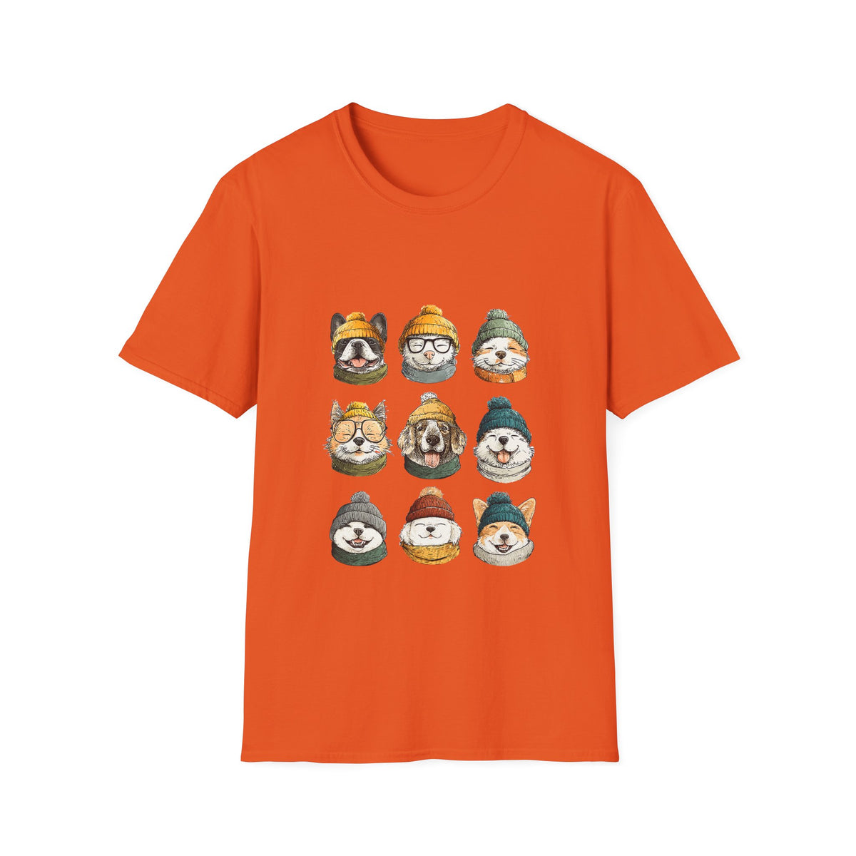 🐶 Cute Dogs Collage T-Shirt – Dog Lover Graphic Tee, Unisex, Colors ⚫🔵🔴🟠🟡⚪