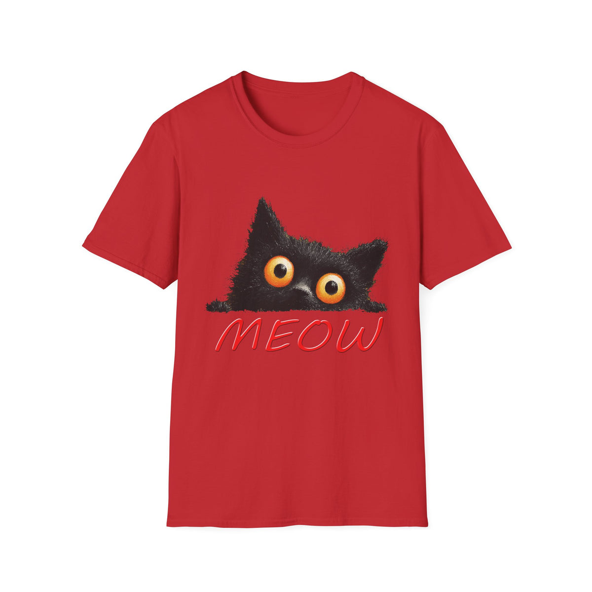 🐱 Curious Kitty T-Shirt, Unisex, Colors ⚫🔵🔴🟢🟠🟡⚪
