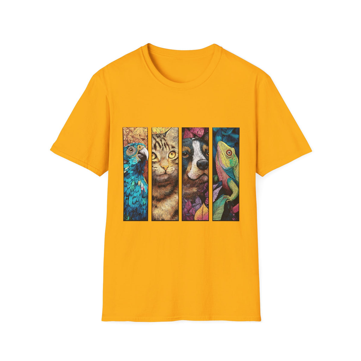 🐾 Pet Lovers Collage T-Shirt – Cute Pets Graphic Tee Animal Lover, Unisex, Colors ⚫🔵🔴🟢🟠🟡⚪