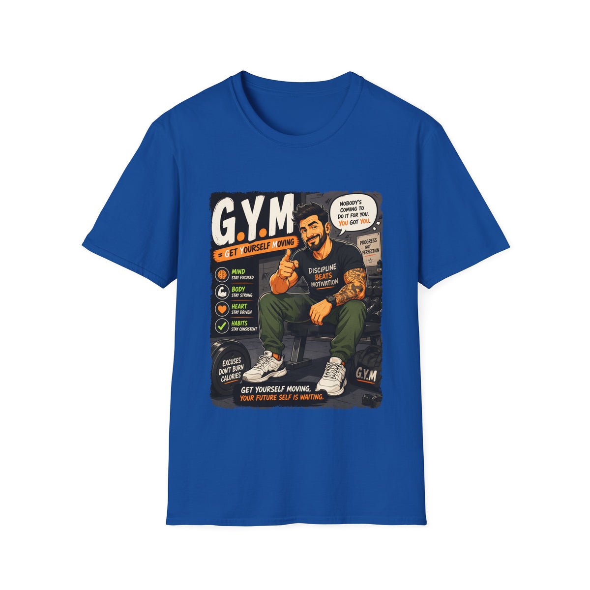 💪 Gym Wisdom Tee – Train Hard, Stay Humble, Bodybuilding, Workout Sports T-Shirt, Unisex, Colors ⚫🔵🔴🟡⚪