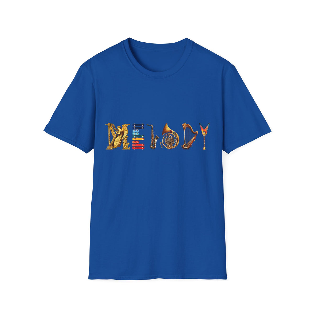 🎵 Melody Instrument Typography T-Shirt, Unisex, Colors ⚫🔵🔴🟡⚪