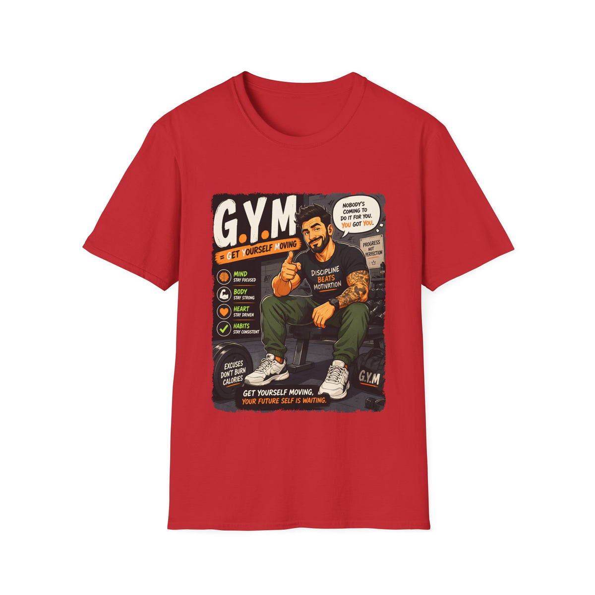 💪 Gym Wisdom Tee – Train Hard, Stay Humble, Bodybuilding, Workout Sports T-Shirt, Unisex, Colors ⚫🔵🔴🟡⚪