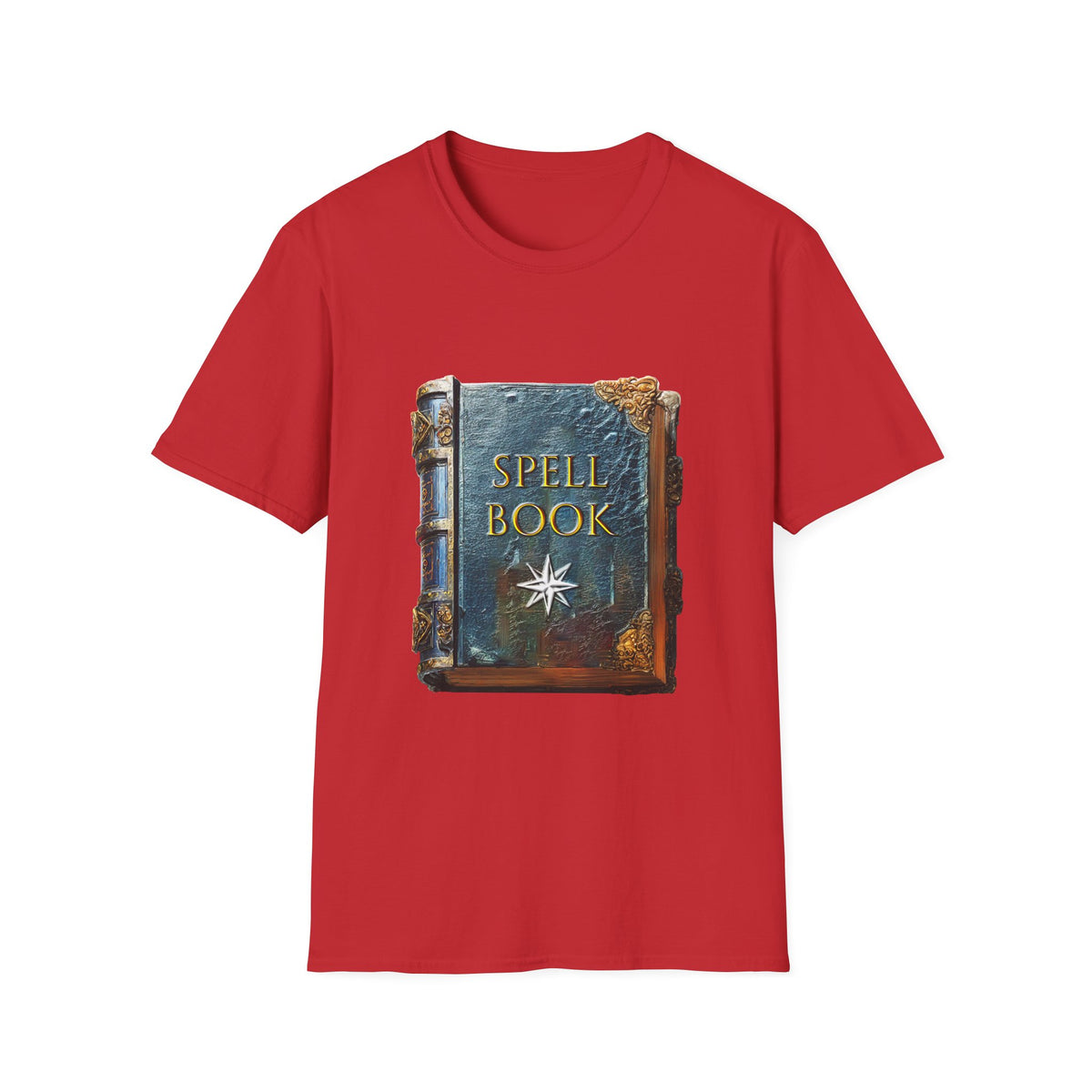 🔮 Mystical Spell Book T-Shirt – Vintage Magic Grimoire Graphic Tee, Unisex, Colors ⚫🔵🔴🟢🟠🟡⚪