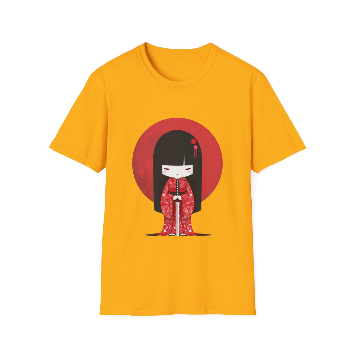 🗡️ Cute Katana Warrior Anime Character T-Shirt, Unisex, Colors ⚫🔵🟠🟡⚪