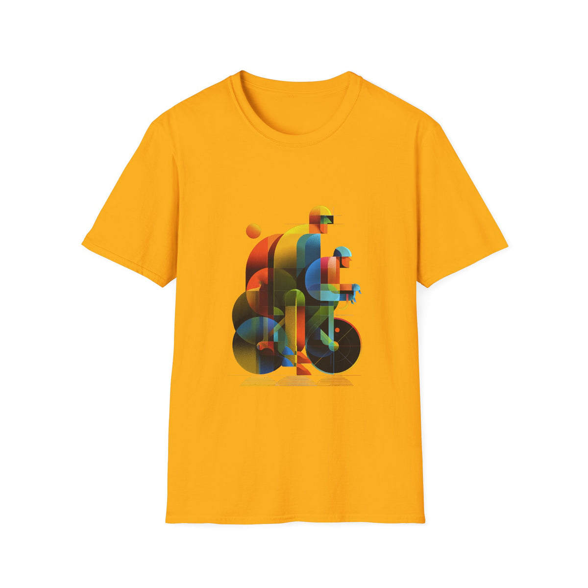 🚴 Abstract Bicycle Riders | Dynamic Cycling Art Design, Sports T-Shirt, Unisex, Colors ⚫🔵🔴🟠🟡⚪