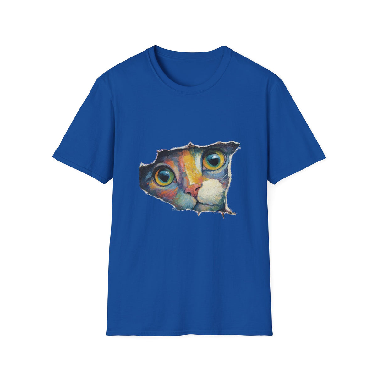 🐱 Cute Cat Peeking T-Shirt – Funny Cat Lover Gift, Unisex, Colors ⚫🔵🔴🟠🟡⚪