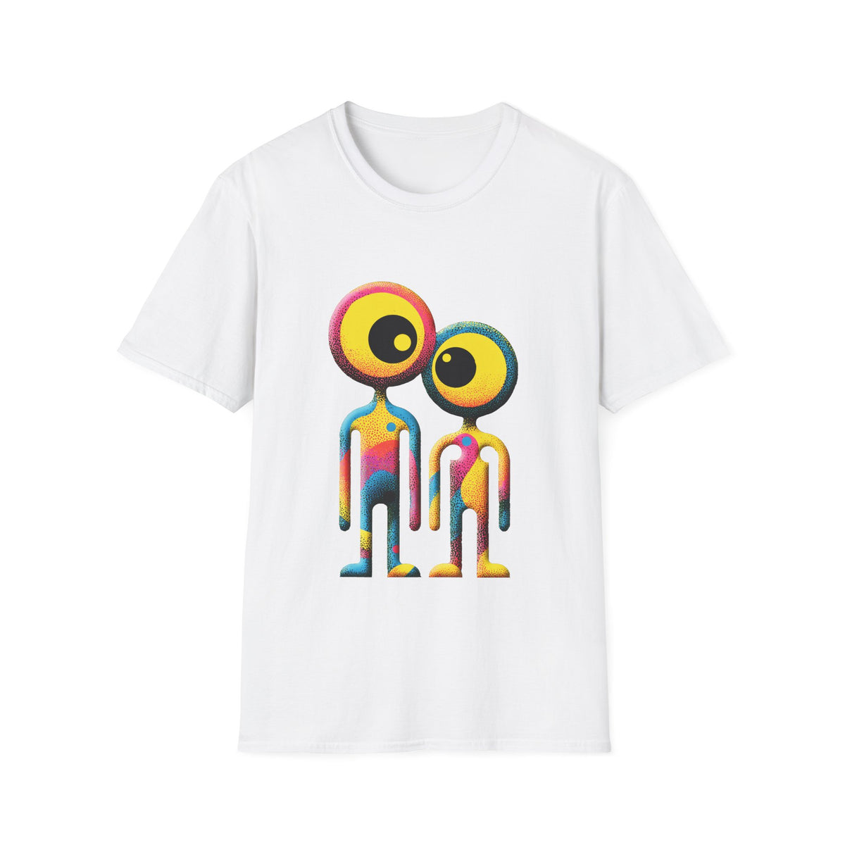 ❤️ Dot Lovers T-Shirt – Minimalist Design Tee, Unisex, Colors ⚫🔵🔴🟠🟡⚪