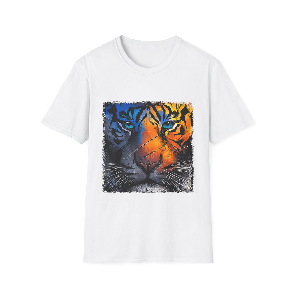 🐯 Majestic Tiger T-Shirt – Fierce Wildlife Animal Graphic Design, Unisex, Colors ⚫🔵🔴🟡⚪