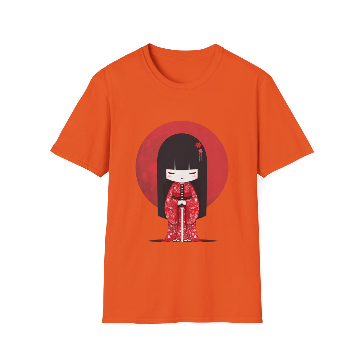 🗡️ Cute Katana Warrior Anime Character T-Shirt, Unisex, Colors ⚫🔵🟠🟡⚪