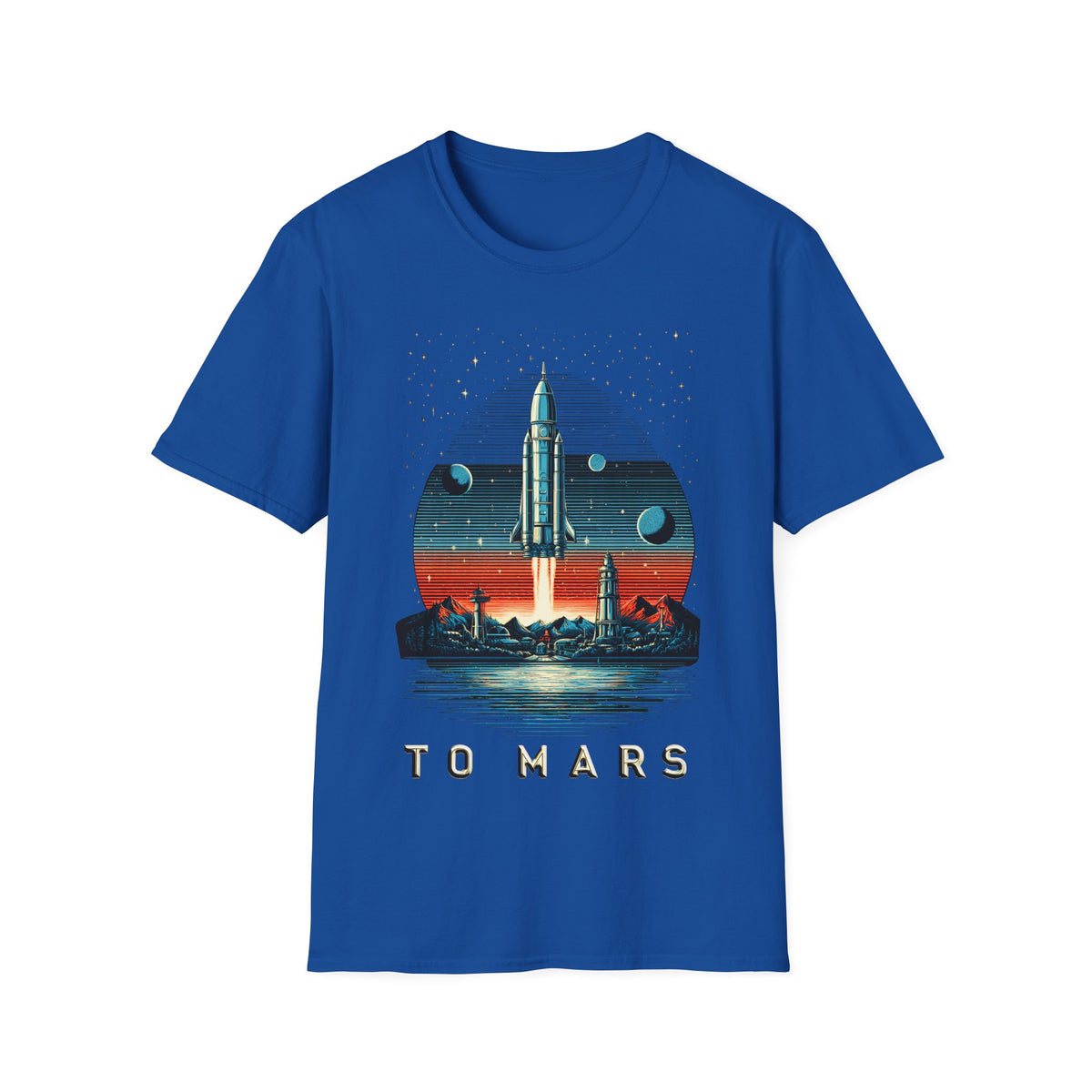 🚀 'To Mars' Space Graphic T-Shirt, Unisex, Colors ⚫🔵🔴🟡⚪