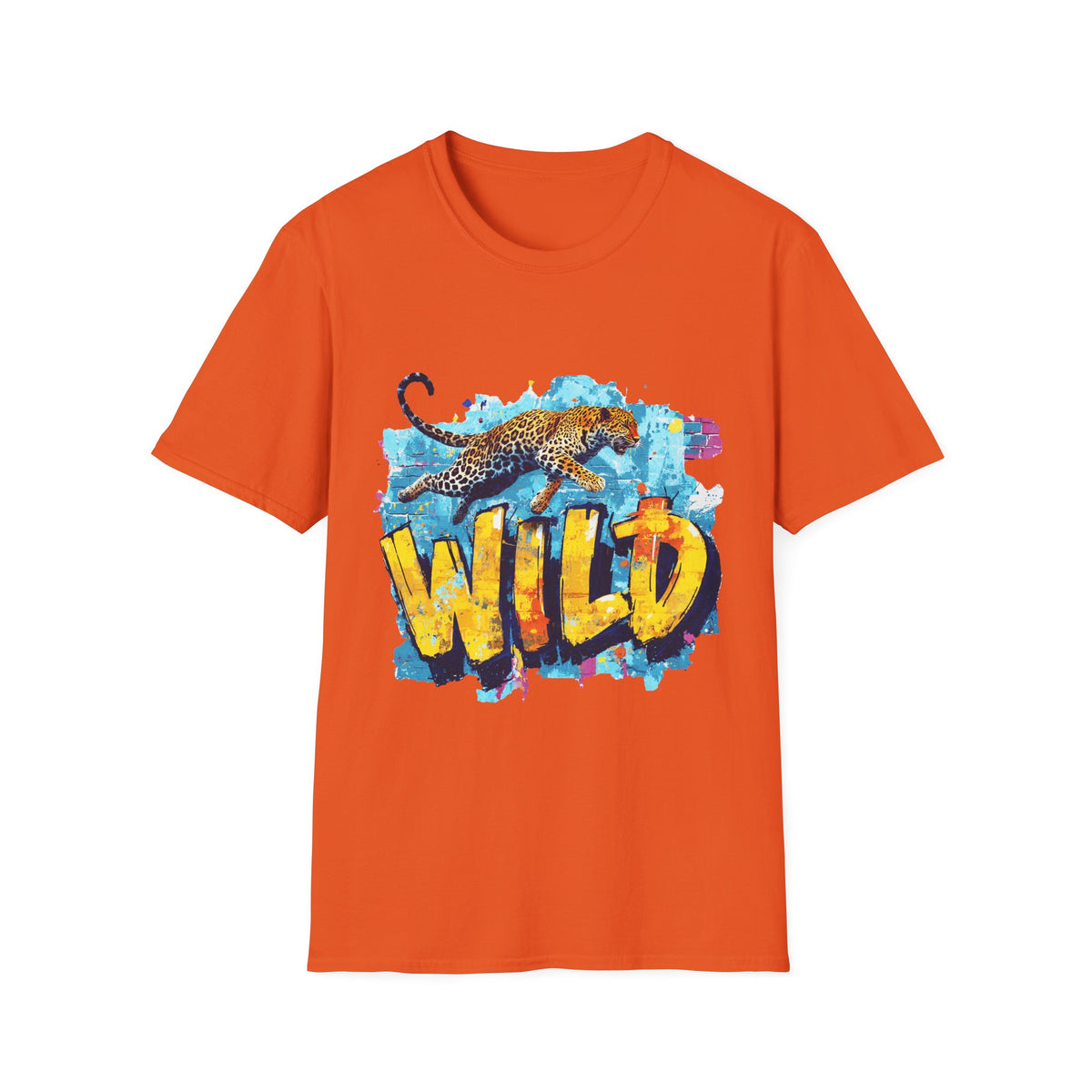 🐯 Wild-Leopard Graphic T-Shirt | Fierce Big Cat Nature Tee, Unisex, Colors ⚫🔵🔴🟠🟡⚪
