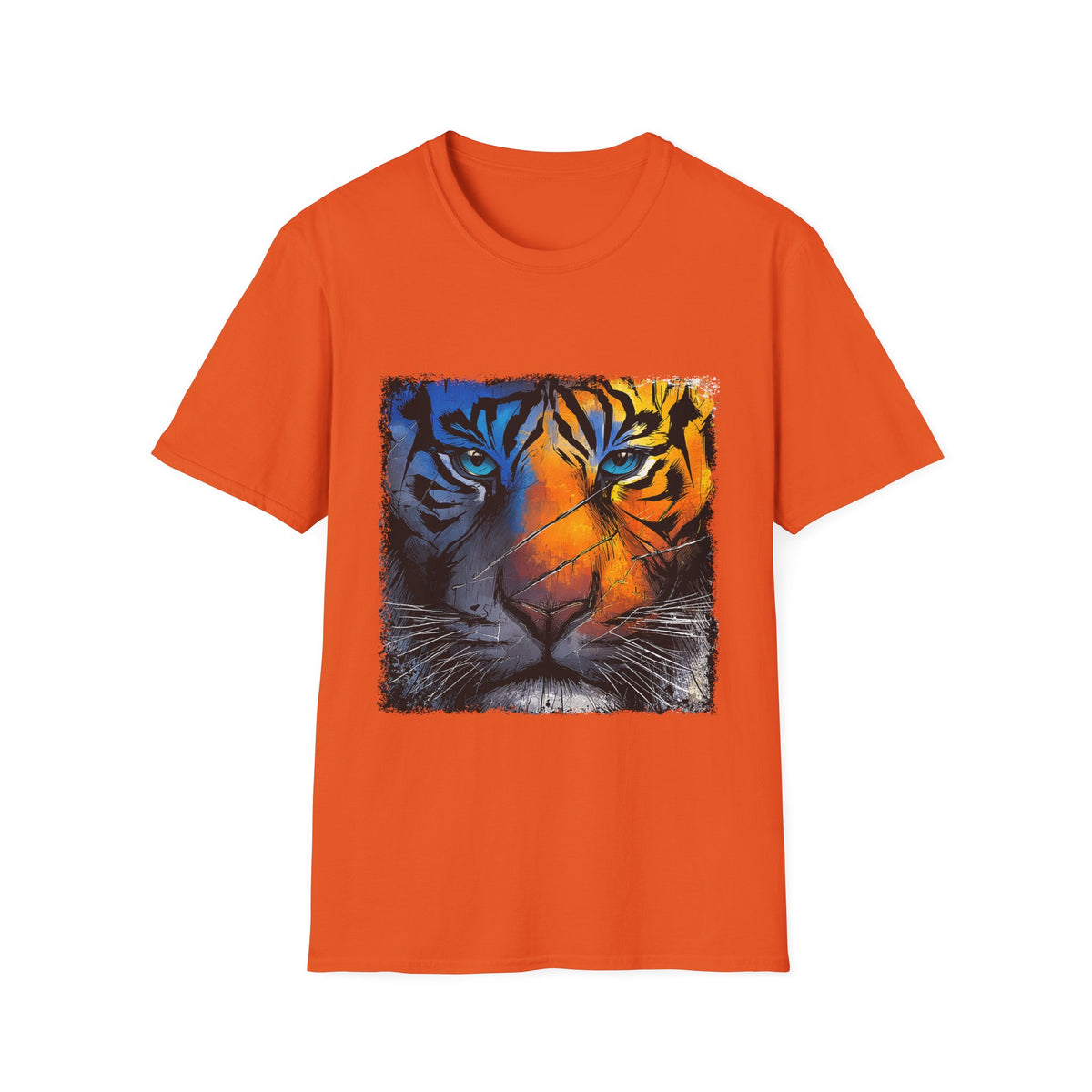 🐯 Majestic Tiger T-Shirt – Fierce Wildlife Animal Graphic Design, Unisex, Colors ⚫🔵🔴🟡⚪