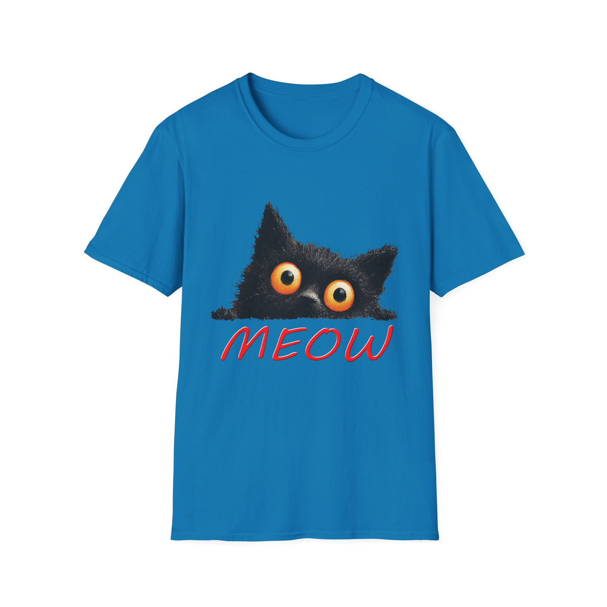 🐱 Curious Kitty T-Shirt, Unisex, Colors ⚫🔵🔴🟢🟠🟡⚪