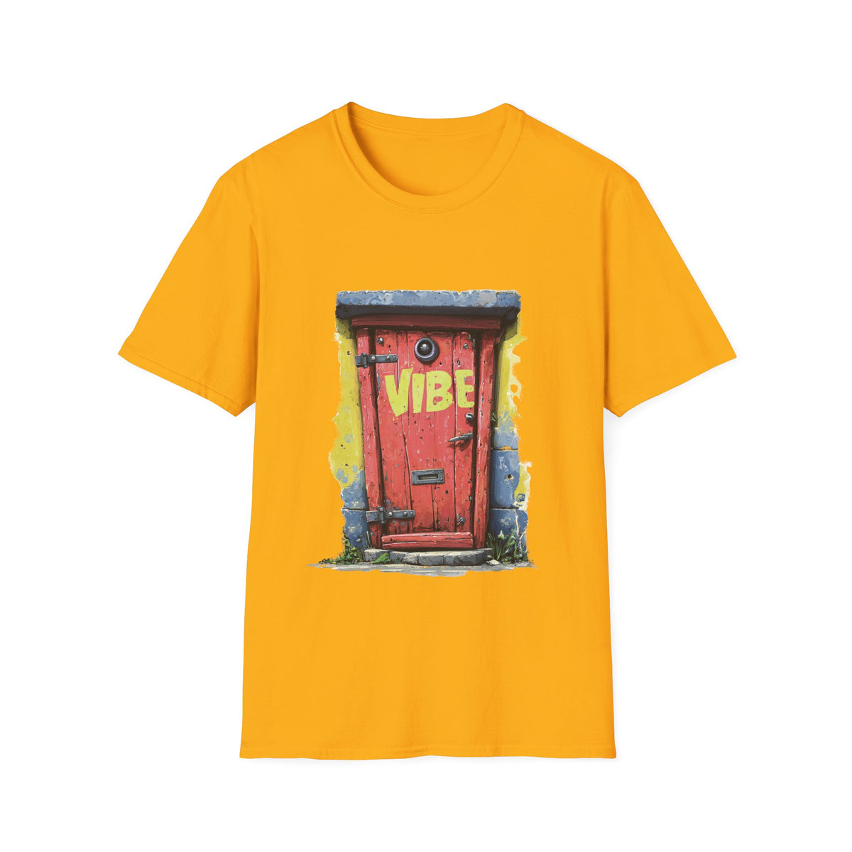 🚪 Vibe Door Graphic T-Shirt – Step Into Vibe Dimension, Unisex, Colors ⚫🔵🔴🟡⚪