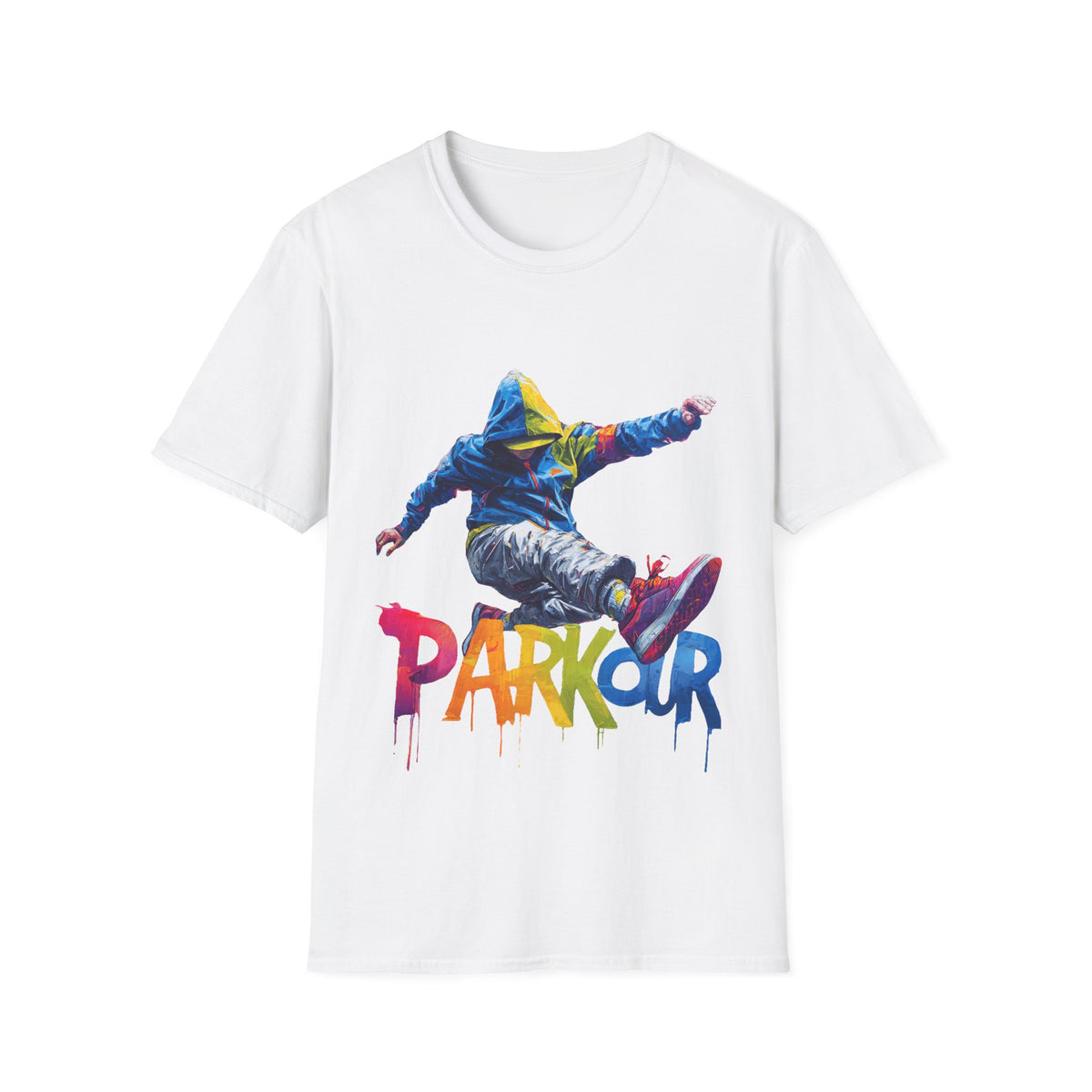 🤸 Parkour Freedom – Urban Free running Streetwear Sports T-Shirt, Unisex, Colors ⚫🔵🔴🟡⚪