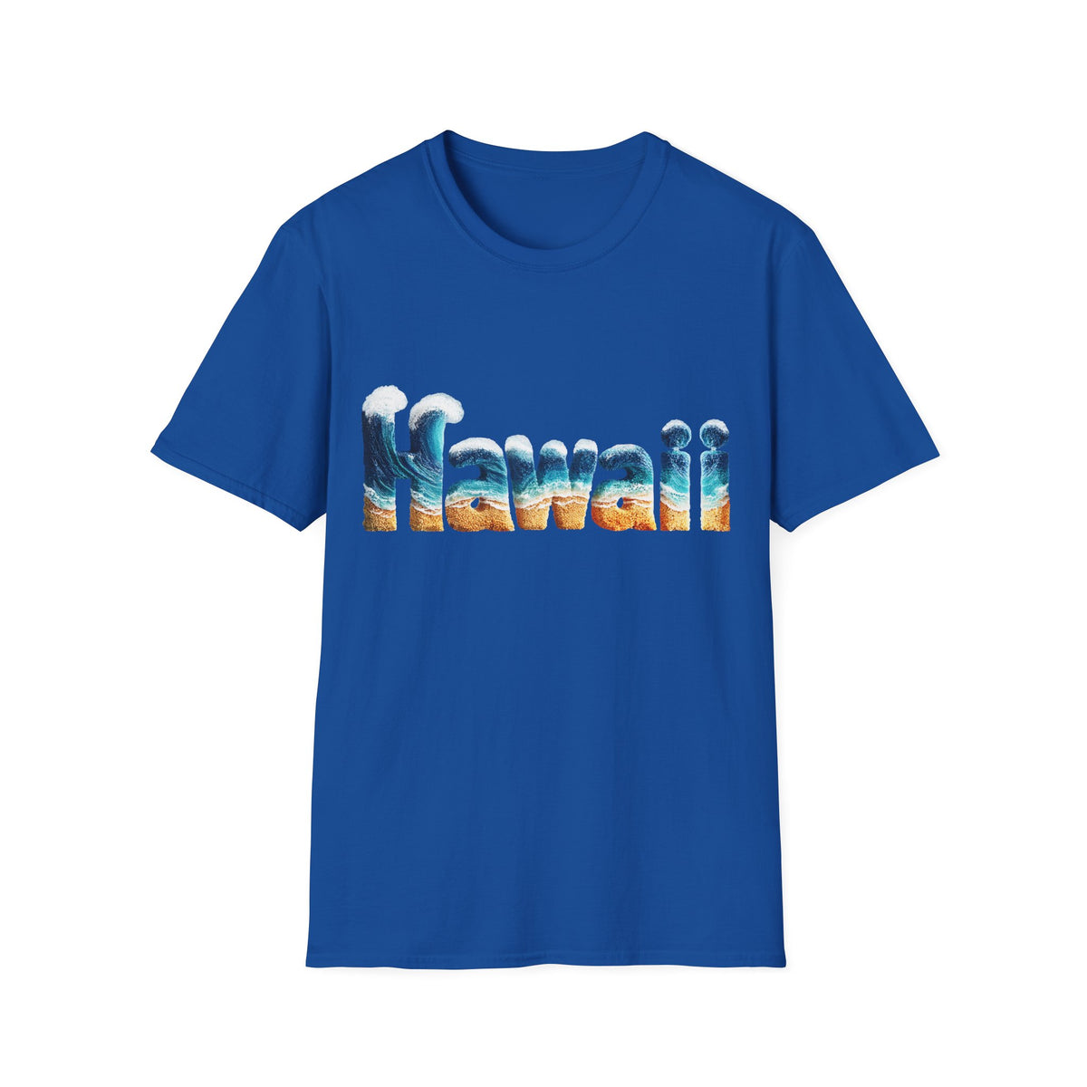 🌊 Hawaii Tropical Beach & waves T-Shirt, Unisex, Colors ⚫🔵🔴🟠🟡⚪