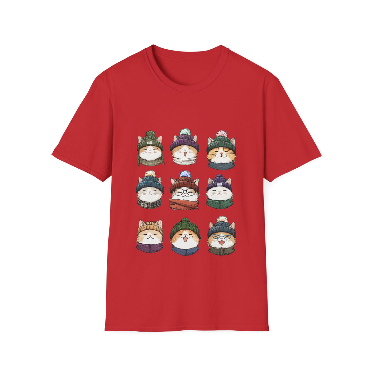 😸 Cute Kitty Collage T-Shirt – Adorable Cats, Unisex, Colors ⚫🔵🔴🟠🟡⚪