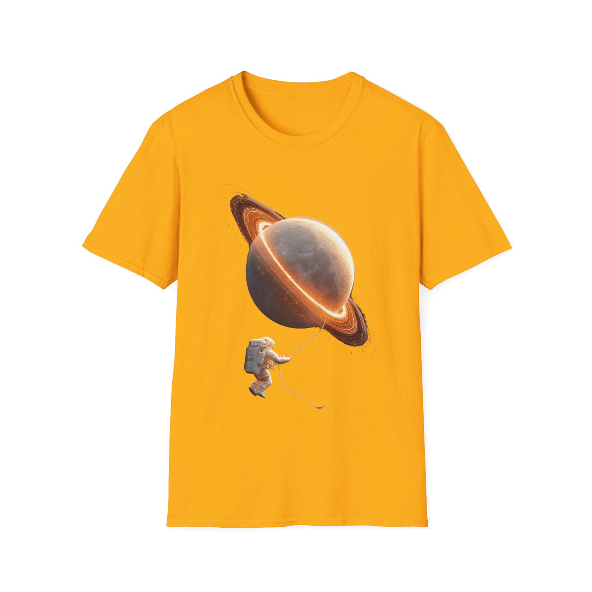 🪐 Grasping Saturn T-Shirt, Unisex, Colors ⚫🔵🔴🟠🟡⚪