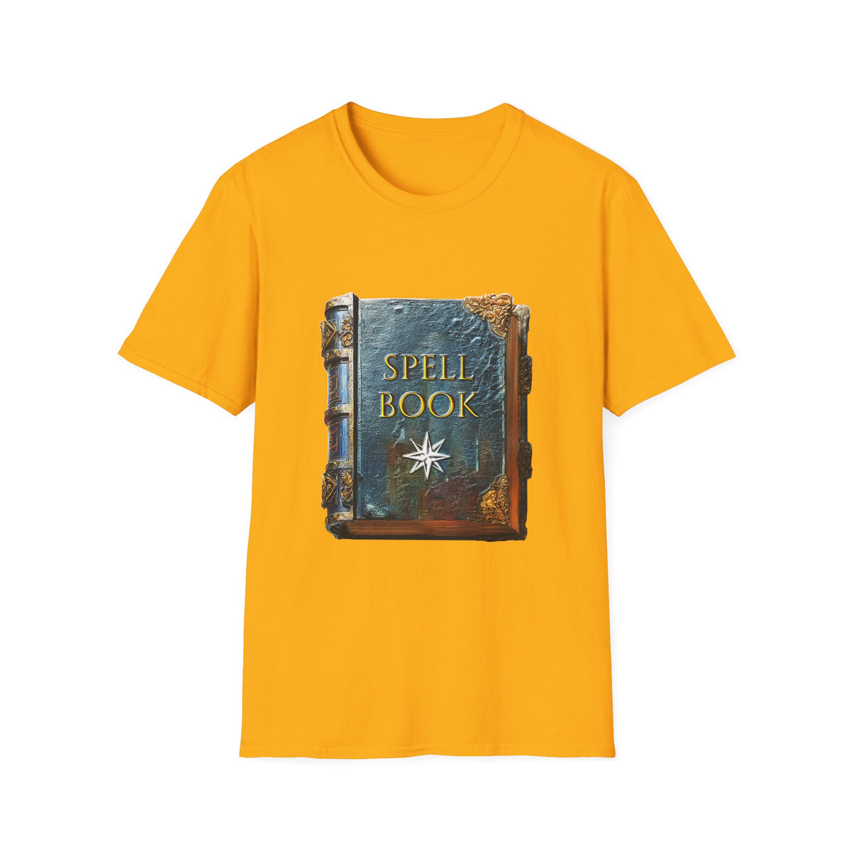 🔮 Mystical Spell Book T-Shirt – Vintage Magic Grimoire Graphic Tee, Unisex, Colors ⚫🔵🔴🟢🟠🟡⚪