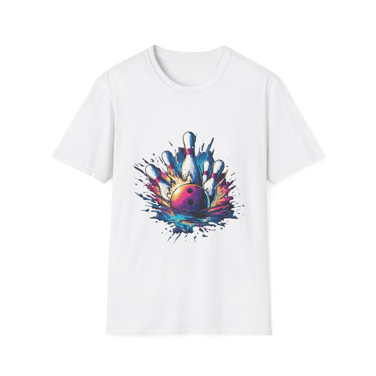 🎳 Strike in Motion Bowling Sports T-Shirt, Unisex, Colors ⚫🔵🔴🟡⚪