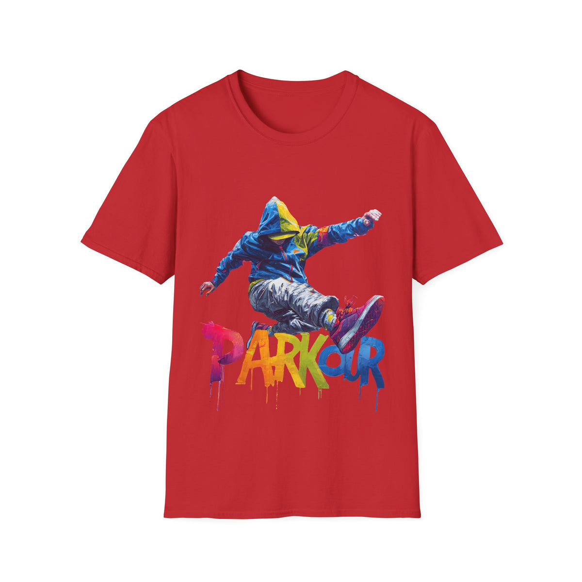 🤸 Parkour Freedom – Urban Free running Streetwear Sports T-Shirt, Unisex, Colors ⚫🔵🔴🟡⚪
