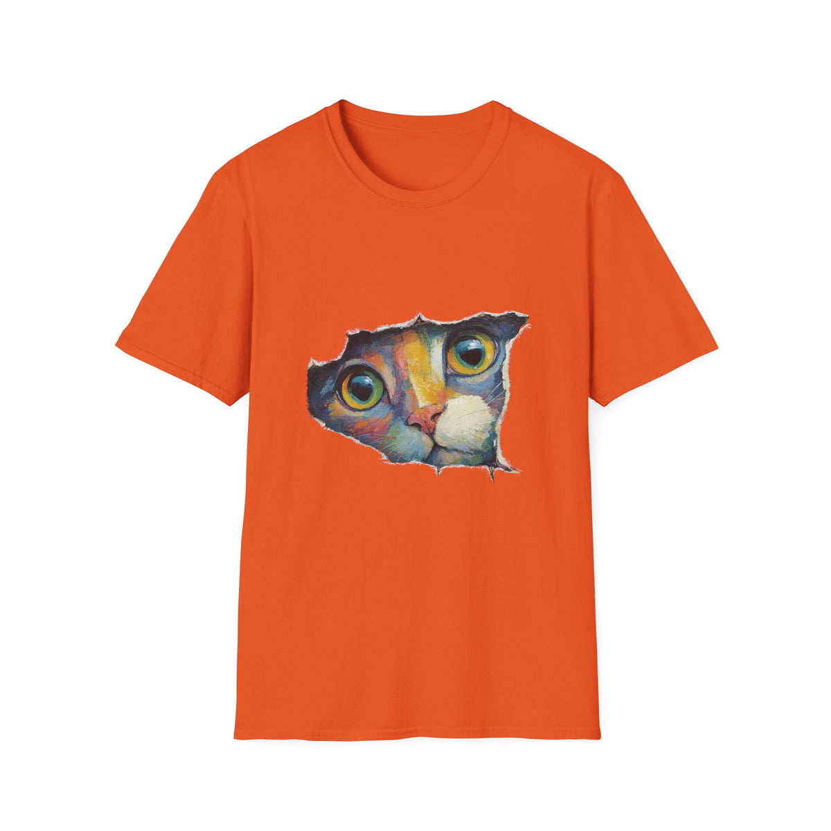 🐱 Cute Cat Peeking T-Shirt – Funny Cat Lover Gift, Unisex, Colors ⚫🔵🔴🟠🟡⚪