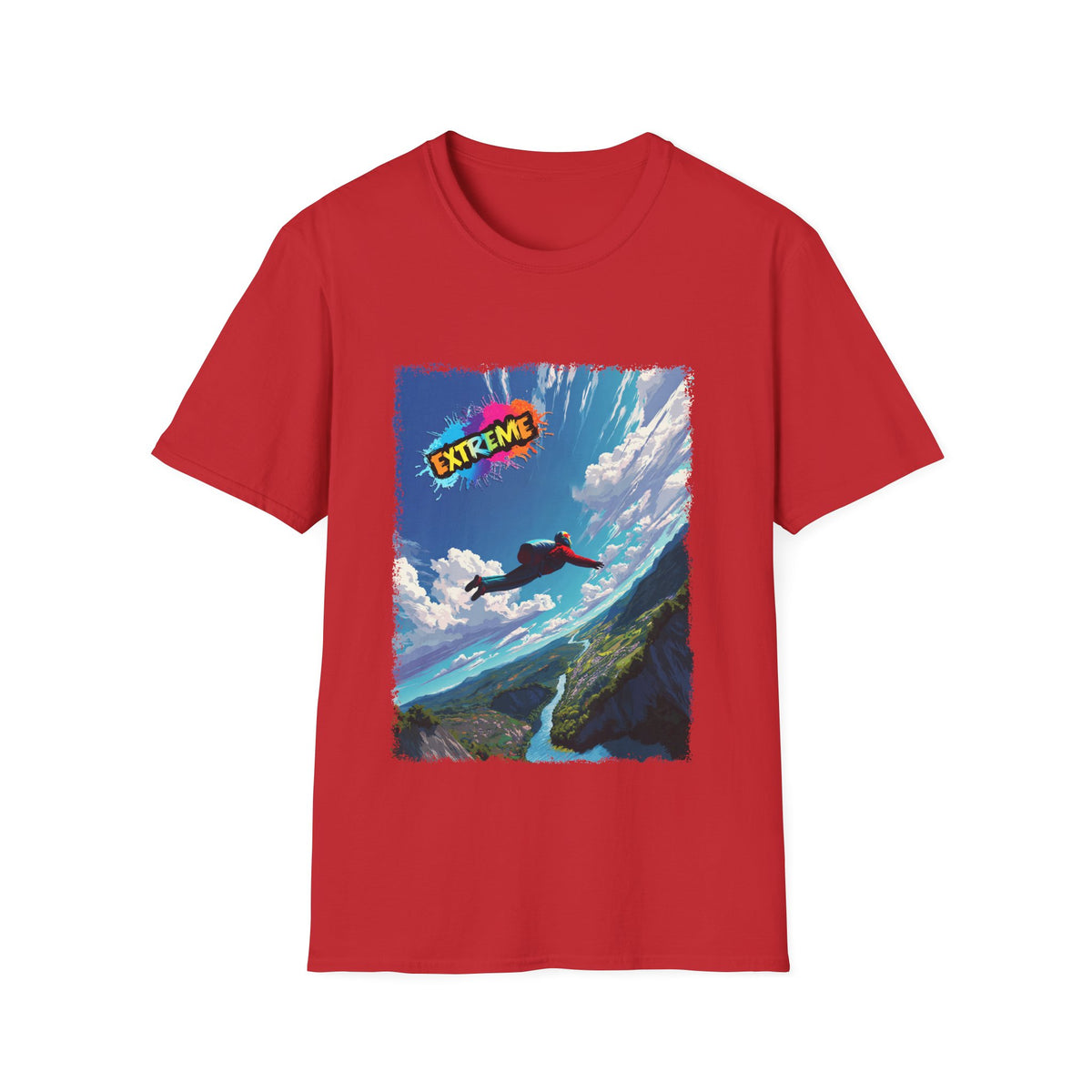 🪂 Extreme BASE Jumping – Defy Gravity Sports T-Shirt, Unisex, Colors ⚫🔵🔴🟡⚪