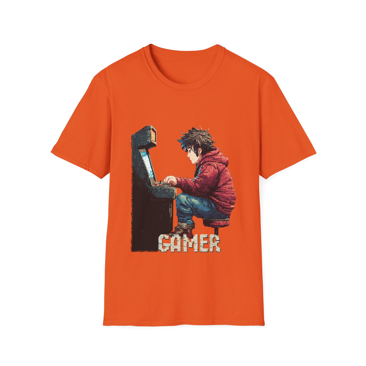 🕹️ Retro Arcade Gamer T-Shirt, Unisex, Colors ⚫🔵🔴🟠🟡⚪