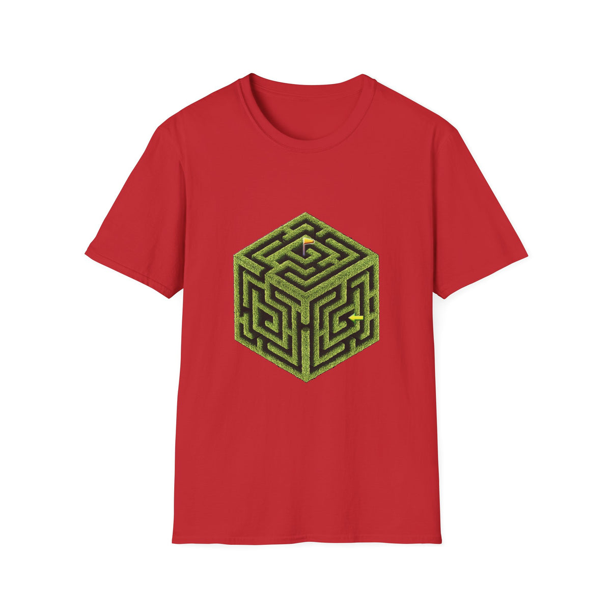 🧩  Maze Puzzle T-Shirt – Solve It Graphic Tee, Unisex, Colors ⚫🔵🔴🟡⚪