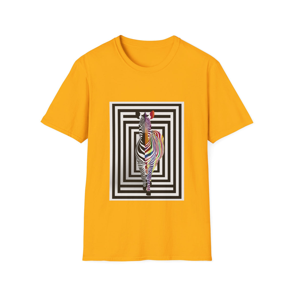 🦓 Zebra Optical Illusion T-Shirt – Wildlife Art Tee, Unisex, Colors ⚫🔵🔴🟡⚪