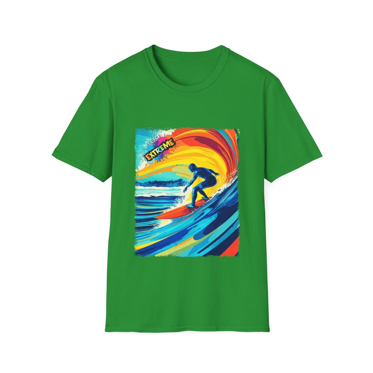 🏄  Surf Extreme Style – Ride the Wave, Sports T-Shirt, Unisex, Colors ⚫🔵🔴🟡⚪