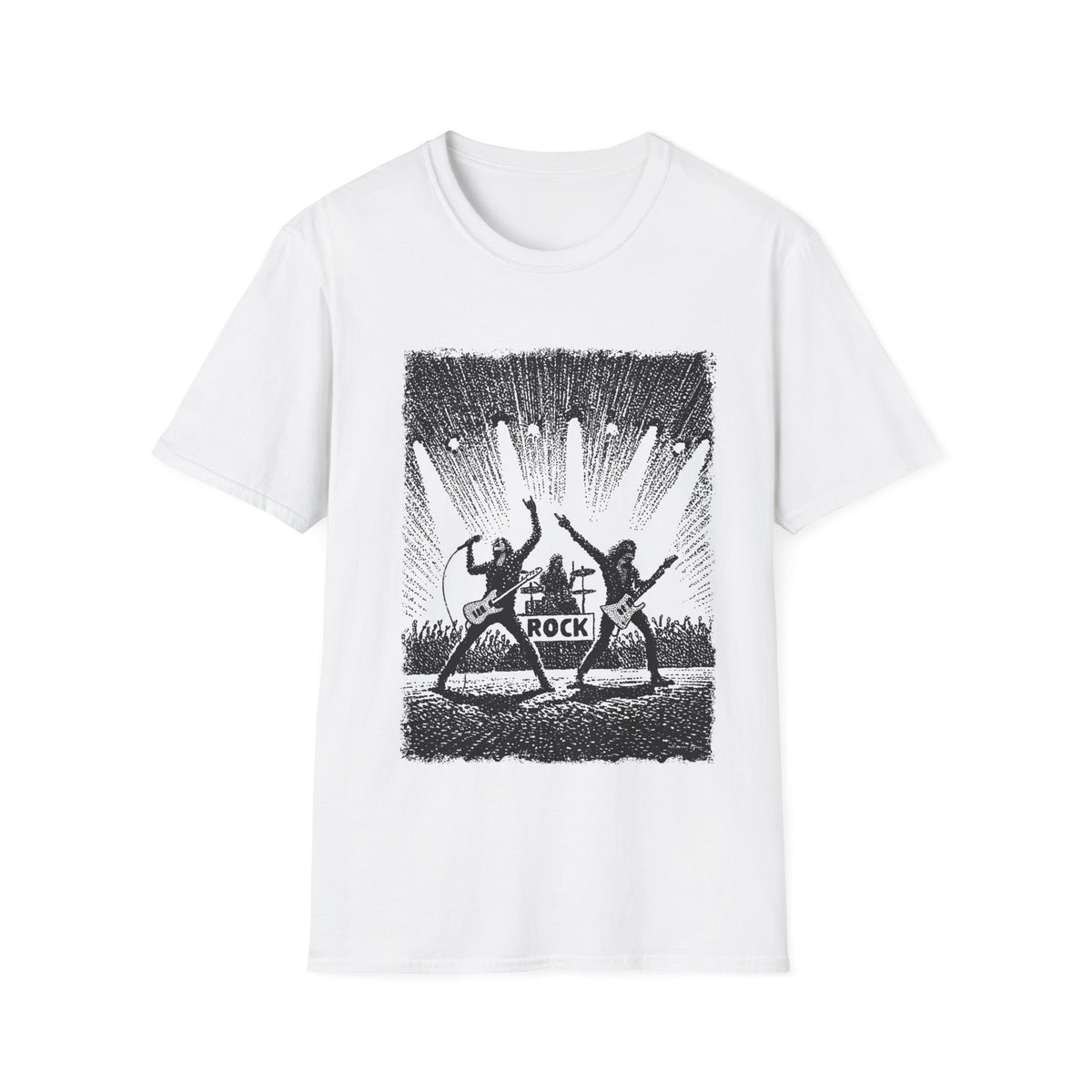 🤘 Rocking on Stage T-Shirt, Unisex, Colors ⚫🔵🔴🟡⚪