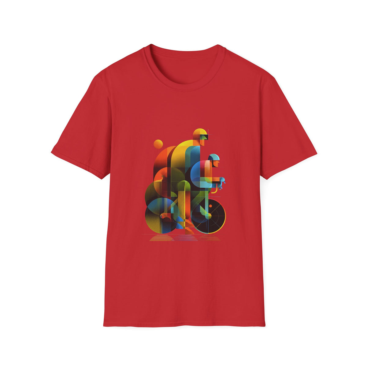 🚴 Abstract Bicycle Riders | Dynamic Cycling Art Design, Sports T-Shirt, Unisex, Colors ⚫🔵🔴🟠🟡⚪