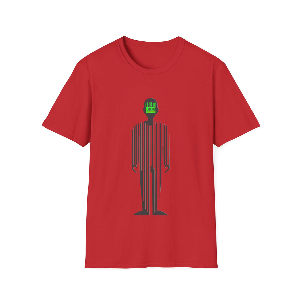 📊 Barcode Human – Society Graphic T-Shirt, Unisex, Colors ⚫🔵🔴🟡⚪