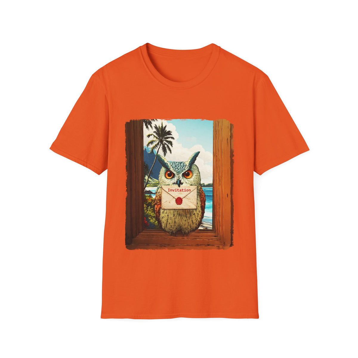 🦉 Owl Invitation Letter T-Shirt, Unisex, Colors ⚫🔵🔴🟡⚪
