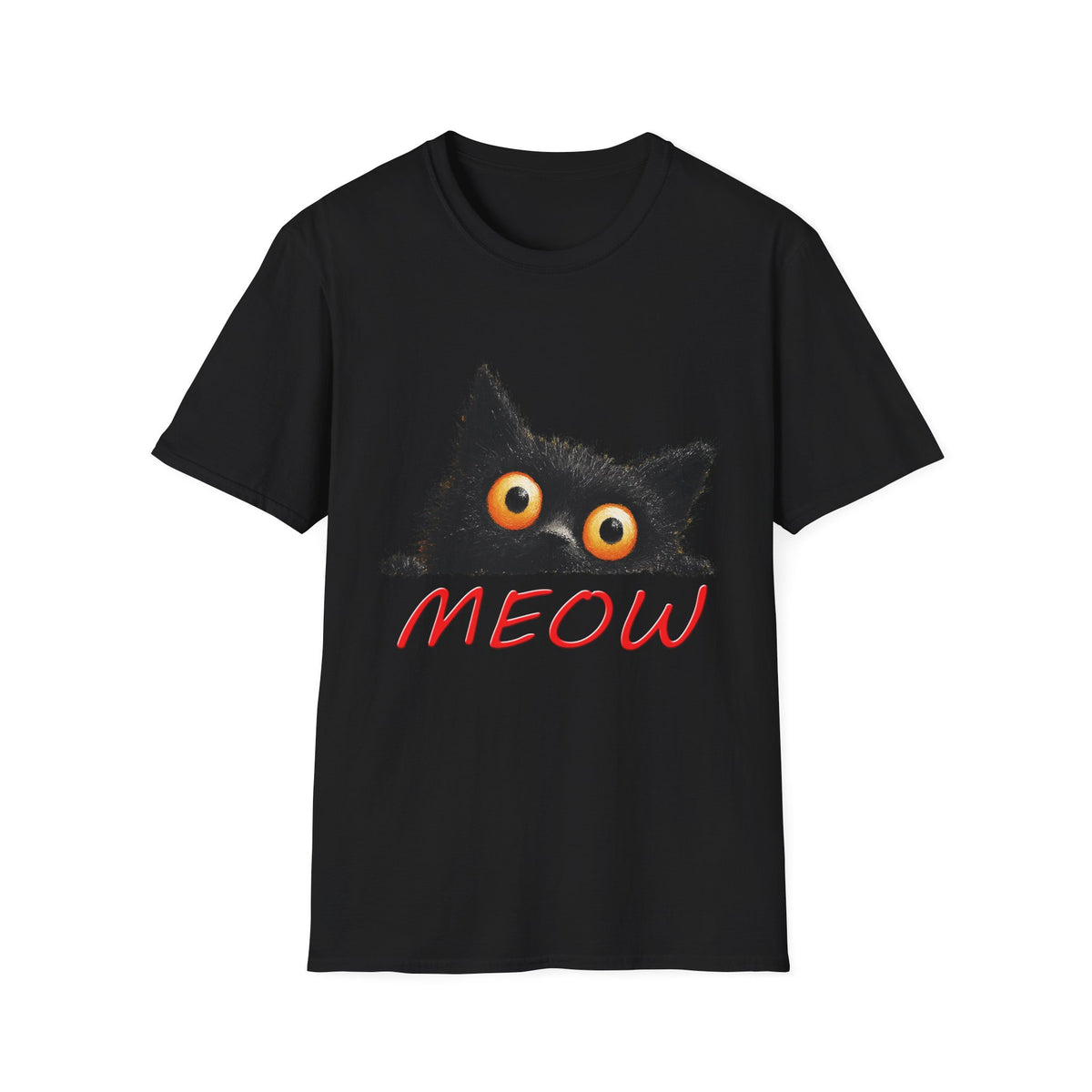 🐱 Curious Kitty T-Shirt, Unisex, Colors ⚫🔵🔴🟢🟠🟡⚪
