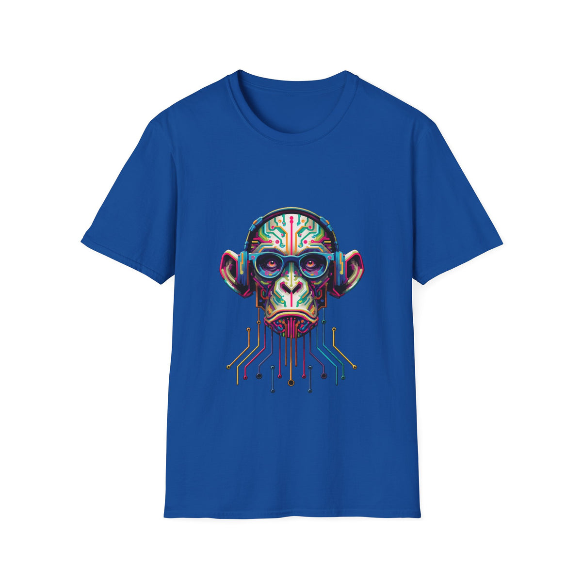 🐵 Tech Chimp T-Shirt – Fun Tech Monkey Graphic Tee, Unisex, Colors ⚫🔵🔴🟡⚪