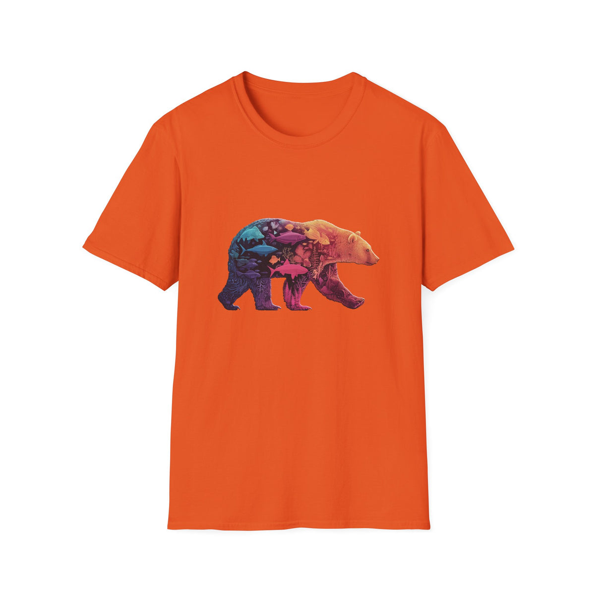 🐻 Bear Silhouette – Nature Wildlife Graphic T-Shirt, Unisex, Colors ⚫🔵🔴🟠🟡⚪